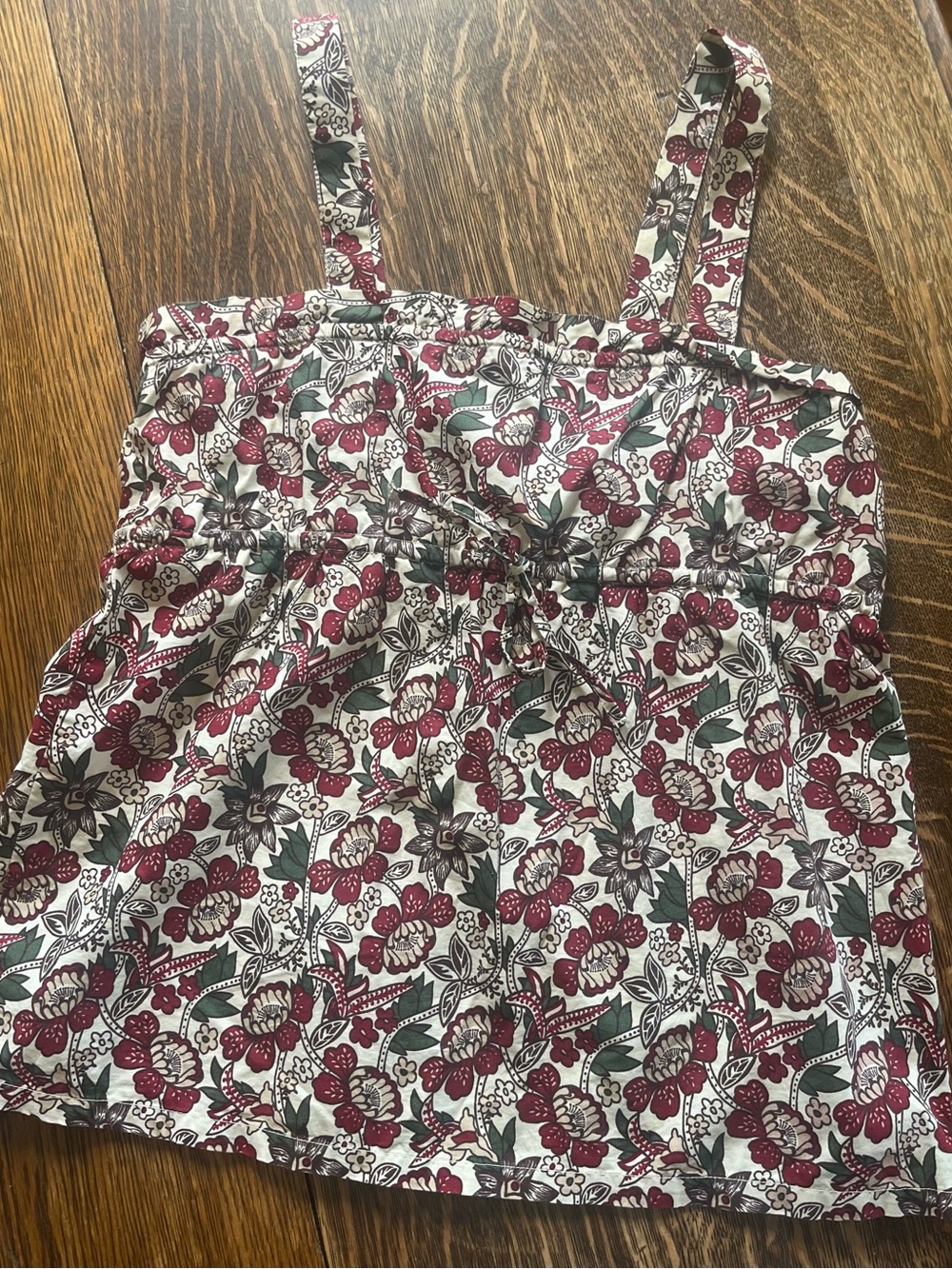 GAP Floral Camisole in White, Burgundy and Green